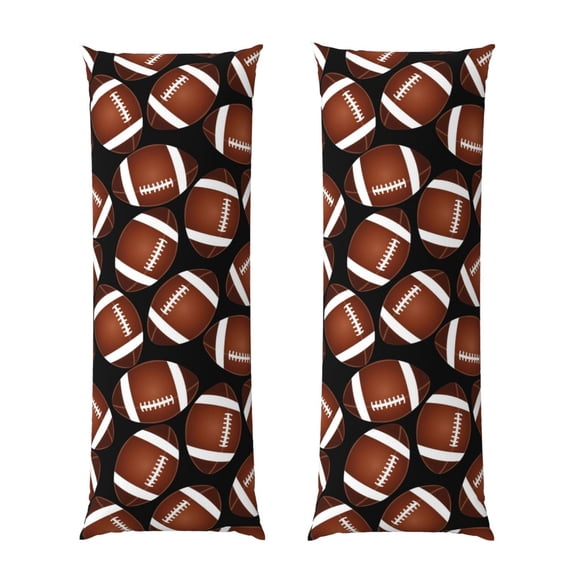 Bixox Brown Football On Black Print Body Pillow Cover with Zipper Closure, Cozy Fuzzy Fleece Body Pillow Case Cover 20 x 54 Inches,Long Body Pillow Pillowcase