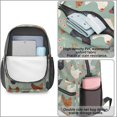 thumbnail image 4 of Hen and Floral Teal Pattern 17" School Backpacks for Teens,Waterproof Oxford Fabric,S-Shape Padded Straps for School,Travel,Hiking,Camping, 4 of 6