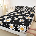 thumbnail image 3 of Homewish Rustic Groovy Daisy Full Size Sheets for Kids, Vibrant Flower Floral Bed Sheets, Kawaii Cartoon Sheet Sets, Breathable Home Decor, 4pcs, 3 of 7