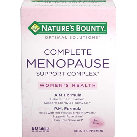 Nature's Bounty Optimal Solutions Menopause Support Complex, Helps with Hot Flashes, Supports Rest and Relaxation, Helps Convert Food To Energy, 60