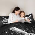thumbnail image 4 of Castle Fairy Baseball Ice Cream Twin Bedding 7-Piece, Neon Blue Stripes Bedding Comforter Set, Black Gray,Black Reversible, 4 of 7