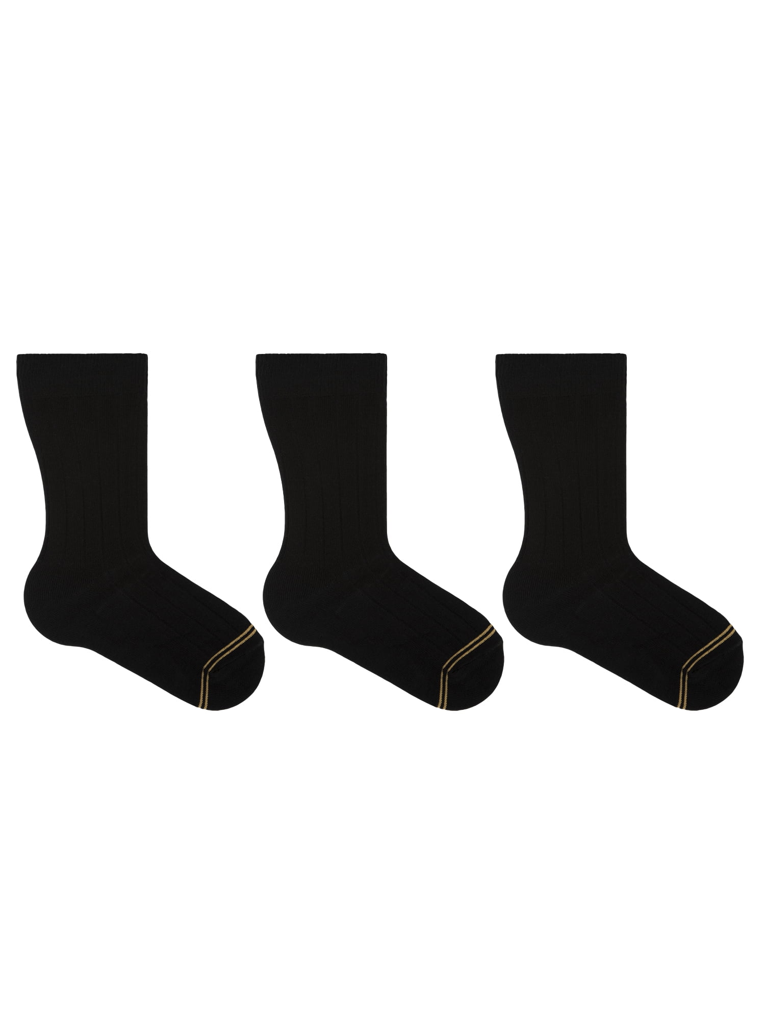 Gold Toe Boys Wide Rib Dress Crew Socks 3-Pair 