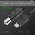 thumbnail image 3 of Cable de datos de la impresora USB-C USB3.1 Tipo C Conector a USB 2.0 Tipo B Cable de carga Hugtrwg Para estrenar, 3 of 8