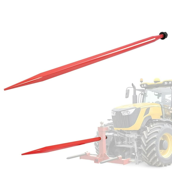 47" Hay Bale Spear 3000 lbs Capacity Compatible with Bobcat Kubota Buckets Tractors Loaders Square Bale Hay Spike Forks Red