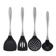 thumbnail image 1 of Juego de utensilios de cocina de silicona de 4 piezas con mango hueco de acero inoxidable: cuchara sopera, cuchara coladora y cucharón, 1 of 4