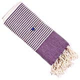 UPC 619718011187 product image for NJOY REPUBLIC Purple White Engineered Top Stripe Turkish Towel 100% Premium Cott | upcitemdb.com