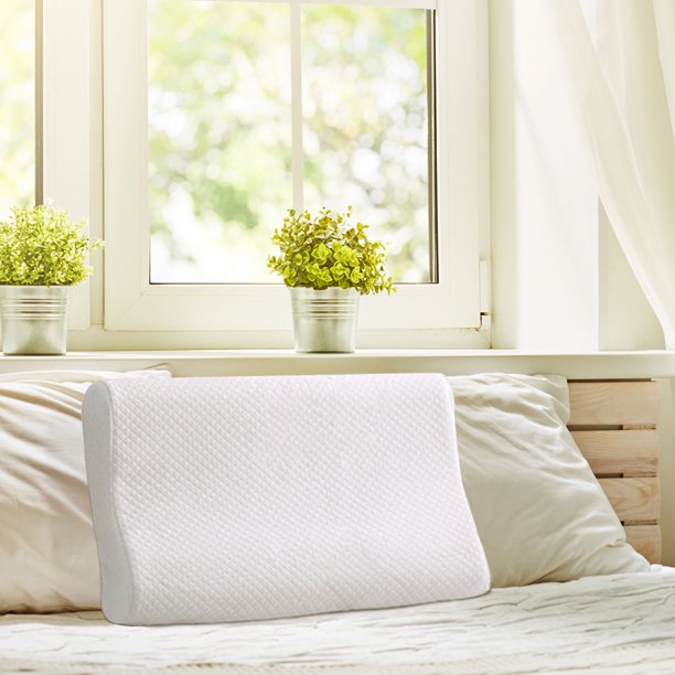 PiccoCasa Ventilated Memory Foam Pillow with Cover Contour Cervical