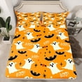 thumbnail image 2 of Manfei Gothic Halloween Bed Sheets Twin, Spooky Ghost Twin Sheet Sets, Bat Print Bedding Sets Twin Size, Ultra Soft Bedroom Decoration, 3 Pieces, 2 of 7