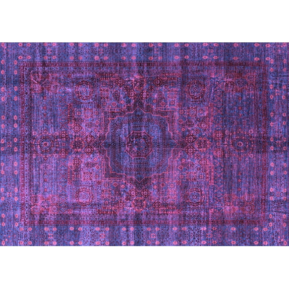 Ahgly Company Indoor Rectangle Oriental Purple Modern Area Rugs, 2' x 3'