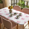 thumbnail image 3 of Valentine's Day Table Cloths for 6 Foot Rectangle Tables, Pink Bows Shining Stars Simple Art Patio Waterproof Elastic Fitted Tablecloths, Washable Rectangular Table Cover for Camping, 3 of 8