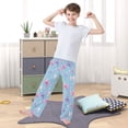 thumbnail image 5 of Kids' Pajama Pants Soft Relaxed Fit Sleep Pants Lounge Pants with Pockets Pink and Purple Bows Medium, 5 of 9