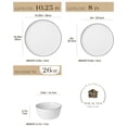 thumbnail image 2 of Vancasso 12 Piece Ceramic Dinnerware Set, Glossy Glazed Plates and Bowls Sets, Elegant Dish Sets for 4, Dishwasher & Microwave Safe, Black Trim, 2 of 10