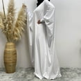 thumbnail image 4 of HJYCHN Elegant Women Abaya Prayer Dress with Hooded Hijab Kaftan Arab Robe for Daily Wear White One Size, 4 of 7