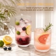 thumbnail image 6 of Soulgenix Drinking Glasses Set of 6, 14 oz Highball Glasses Set, Tumbler and Rocks Drinking Glassware for Beer, Juice, Water, Whiskey, Dishwasher Safe, 6 of 7