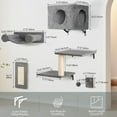 thumbnail image 2 of SONGMY 5-in-1 Wall-Mounted Cat Climber Set, Cats Wall Shelve, Wall-Mounted Cat Climbing Shelves, with House, Bridge, Steps, Scratcher, Hammock, Shelves (C-KM062), 2 of 9