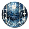thumbnail image 2 of Designart "Mystic Moonlight Birch Woods I" Landscapes Oversized Wall Clock, 2 of 6