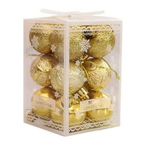 12pcs Christmas Tree Xmas Balls Christmas Tree Decorations,Bauble Hanging Ball Ornaments, Xmas Bulbs Decorations Shatterproof Ornaments for Christmas Tree New Year Party,Gold,12 Pcs,1.51",4 cm