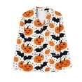 thumbnail image 6 of BaoFuBaoMei Halloween Lounge Sets Women 2 Piece Plus Size Long Sleeve Top and Pants Pajamas Cute Pumpkin Bat Print Soft Cozy Sleepwear for Party, 6 of 7