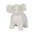 thumbnail image 6 of Elephant with Glasses Figurine for Home Decor - Ceramic Statue for Office, Bathroom Vanity, or Living Room Decor - Ornaments for Shelf Display and Coffee Table Accent - 6", White & Gold, 6 of 12