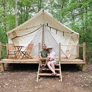 WHITEDUCK Alpha Canvas Wall Tent Waterproof 4 Season Outdoor Camping & Hunting Tent w/Heavy Duty Aluminum Frame, Best for Large Groups, Families & Outfitters (16x20, Fire Water Repellent)
