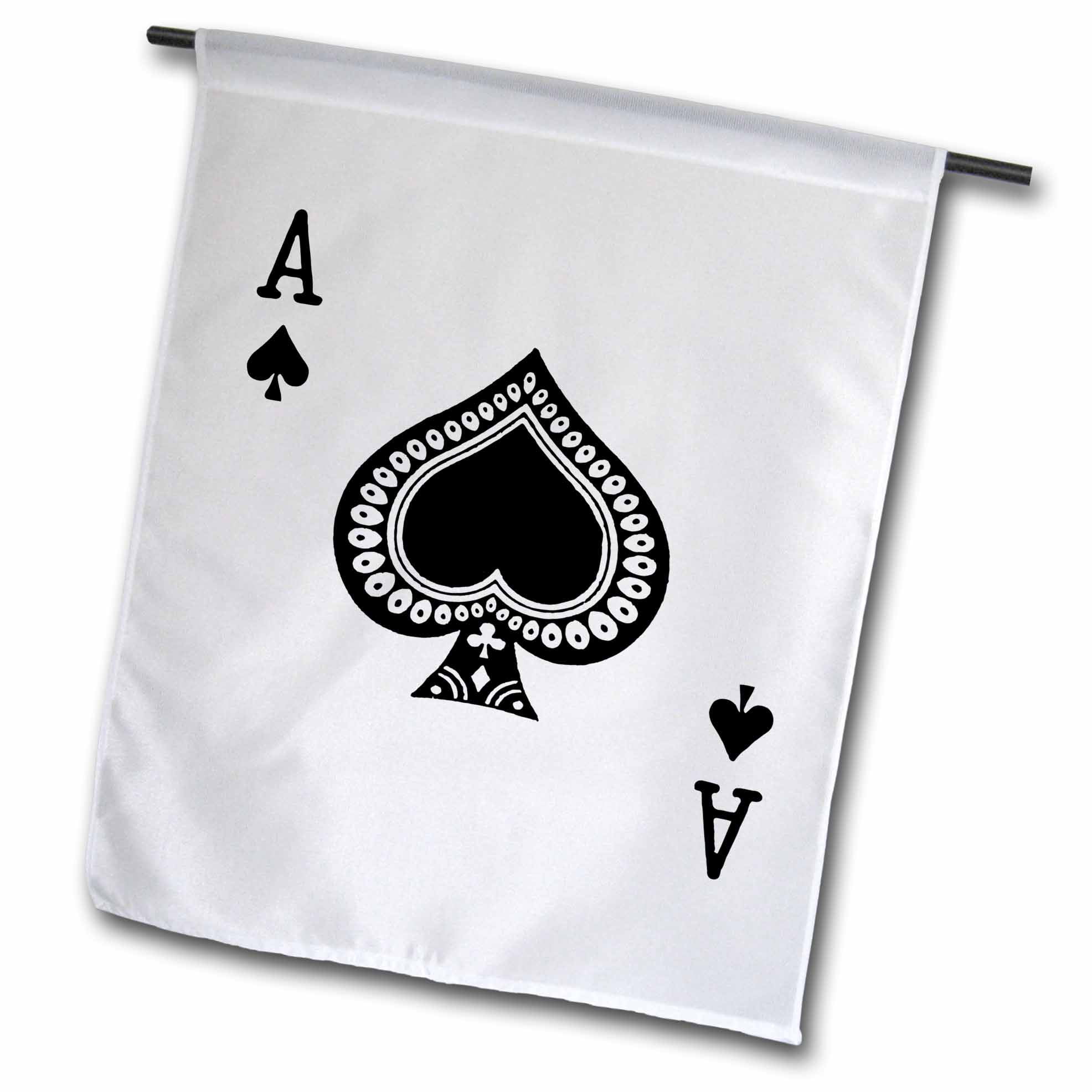 3dRose Ace of Spades playing card - Black spade suit - Gifts for cards game  players of poker bridge games - Garden Flag, 18 by 27-inch