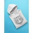 thumbnail image 3 of Robotic Tiger Head Drawing Hoodie Men - Men Hoodie, White, Medium, 3 of 4