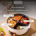 thumbnail image 2 of Olla Antiadherente De Cuatro Puestos, 4 Grid Multifunctional Stew Pot, Rice Cooker Stainless Steel Inner Pot, 6L Large Capacity Electric Hot Pot for Household Family Meals (3 Grid), 2 of 7