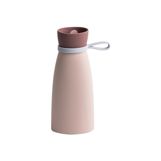 Monstrate Bolsa de agua caliente de silicona, bolsa calentadora de manos portátil resistente al calor con cubierta de punto, suministros de invierno para Suministros térmicos Rosado L Monstrate HA063019-05B