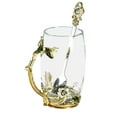 thumbnail image 1 of 1 Set Jasmine Glass with Spoon Tea Mug Coffee Mug Suitable for Gift Giving, 1 of 5