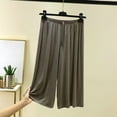 thumbnail image 2 of FUNUONY Pajama Capri Pants for Women Soft Comfy Pajama Bottoms Casual Stretch Wide Leg Pants Lightweight Lounge Cropped Pants Half Shorts for Under Dresses Half Culotte Shorts Split Skirt Grey L, 2 of 3