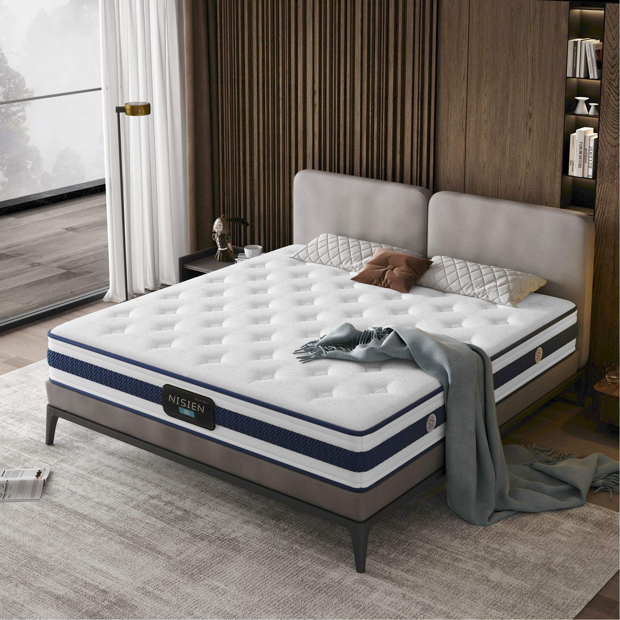 Full Mattress,Nisien 10 Inch Hybrid Mattress in a Box, Gel Memory Foam