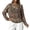 Brown, variant on CAIVO Women Shirts Casual Plus Size Openwork Cover Up Summer Soft Loose Long Sleeve Knit O-Neck Solid Color Soft Tops