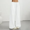 thumbnail image 2 of Lixiuxyad Drawstring Elastic Waist Pants Graphic Baggy Pants Drawstring High Waisted Baggy Sweatpants With Pocket Streetwear White, 2 of 6