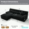 thumbnail image 6 of 3 Seat 100" L-Shaped Cloud Sectional Couch With Double-Layer Thickened Deep Seat，No Assembly Required, Black, 6 of 8