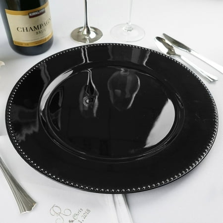 

Efavormart 24 pcs 13 Black Round Charger Plates Dinner Chargers for Tabletop Decor Holiday Wedding Catering Event Decoration