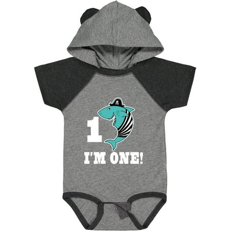 

Inktastic 1st Birthday Shark Party 1 Year Old Pirate Gift Baby Boy Bodysuit