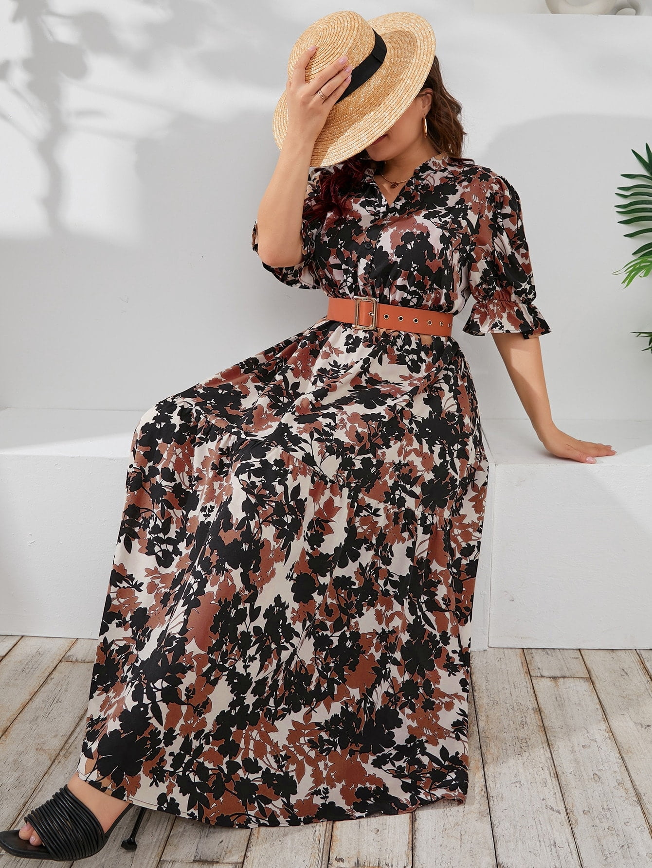 Boho Women's Plus Size Floral Print 