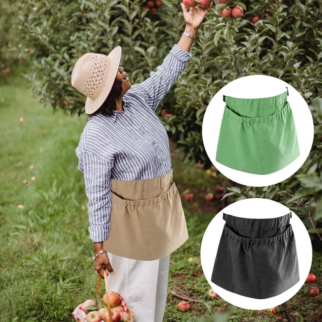 Fiudx Bolsa de Recolección para Exteriores, Diseño de Lona Lavable, Gran Capacidad, Cinturón Ajustable y Cómodo, Multiusos para Jardín, para Cosechar Verduras y Frutas, Fácil de Limpiar, 60 X 45 X 40