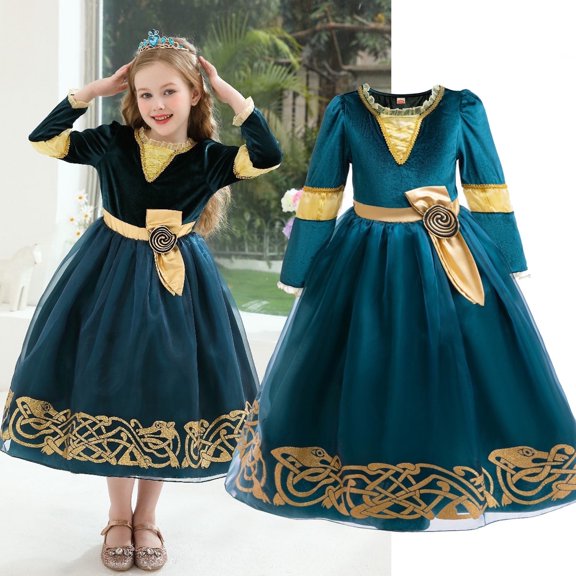 Brave Princess Costume Kids Dress up Birthday Carnaval Party Classic Costume