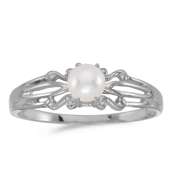 14k White Gold Freshwater Cultured Pearl Ring