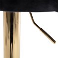 thumbnail image 6 of Counter Height Bar Stools Set of 2, Modern Velvet Upholstered Bar Stools with Button Tufted Back and Nailhead Trims, Elegant Dining Chairs with Golden Metal Base and and Footrest for Kitchen, Black, 6 of 7