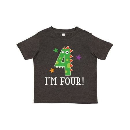 

Inktastic 4th Birthday Dinosaur 4 Year Old Gift Toddler Boy or Toddler Girl T-Shirt