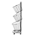 thumbnail image 6 of 3 Tier Large Laundry Hampers Metal Clothing Sorting Basket w/ Wheels Organizer Removable, 6 of 18