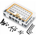 thumbnail image 3 of 1080PCS M2 M3 M4 Tornillos de cable con cabeza hexagonal de acero al carbono con surtido de tuercas (negro),, 3 of 5