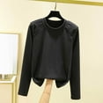 thumbnail image 4 of Wensltd Long Sleeve Base Layer Warm Top for Women Autumn Winter Thermal Solid Color Round Neck Home Sleepwear, 4 of 4