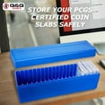 thumbnail image 5 of Q&Q BASICS® Storage Box Coin Organizer for 20 Certified PCGS NGC Slabs Coin Holder Blue, PVC Free, 5 of 11