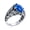 Blue, variant on Bling Jewelry Mens Unisex Mens Stainless Steel Vintage Oval Blue Sapphire CZ Ring Oxidized Silver