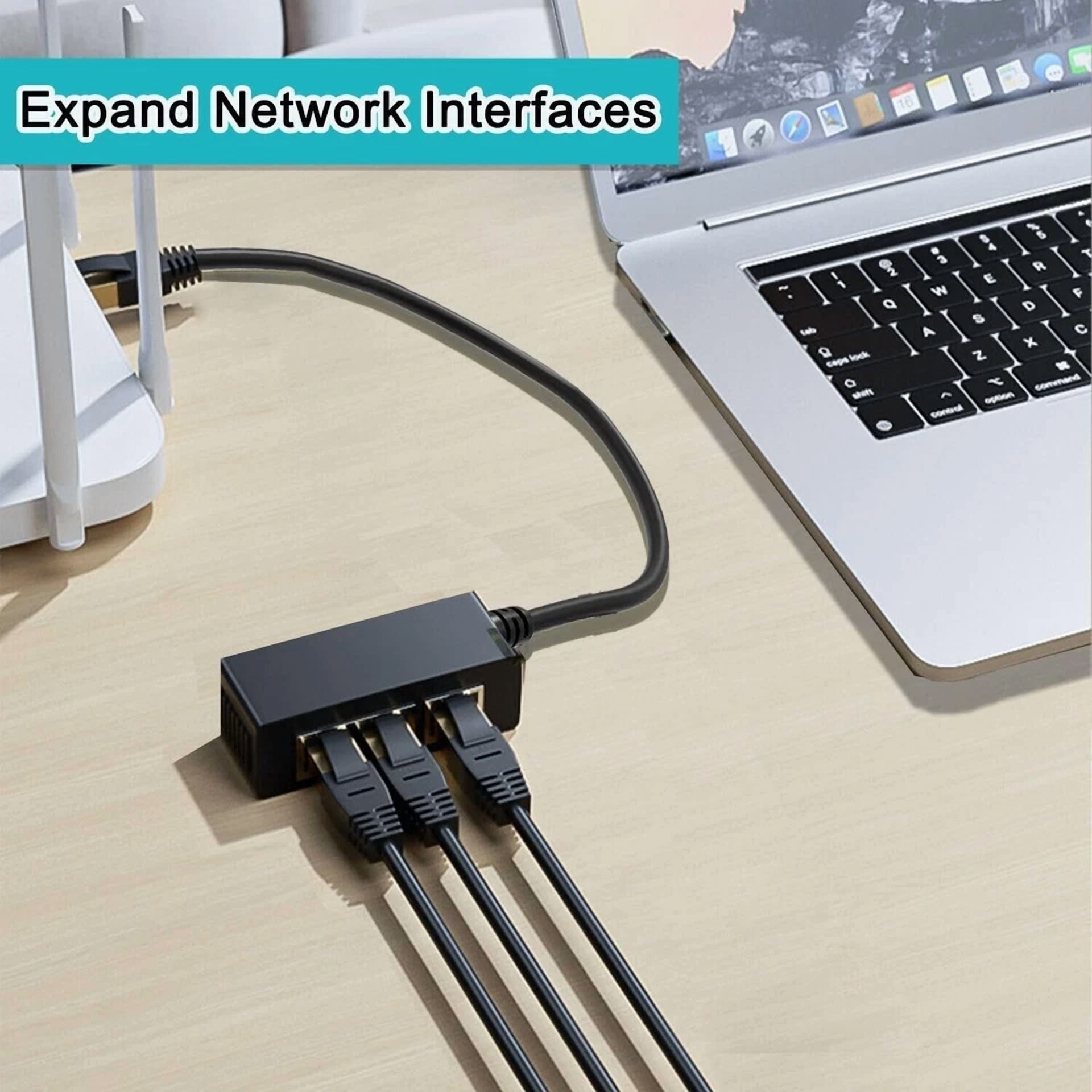 CIRCLE- Rj45 Ethernet Splitter 1 To 2 Gigabit Ethernet Switch Starlink Ethernet Adapt.