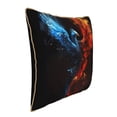 thumbnail image 2 of Haiem Red And Blue Fire Bird Print Velvet Soft Solid Decorative Square Throw Pillow Covers Set with Elegant Piping Christmas Cushion Case for Sofa Bedroom Car-18"x18", 2 of 8