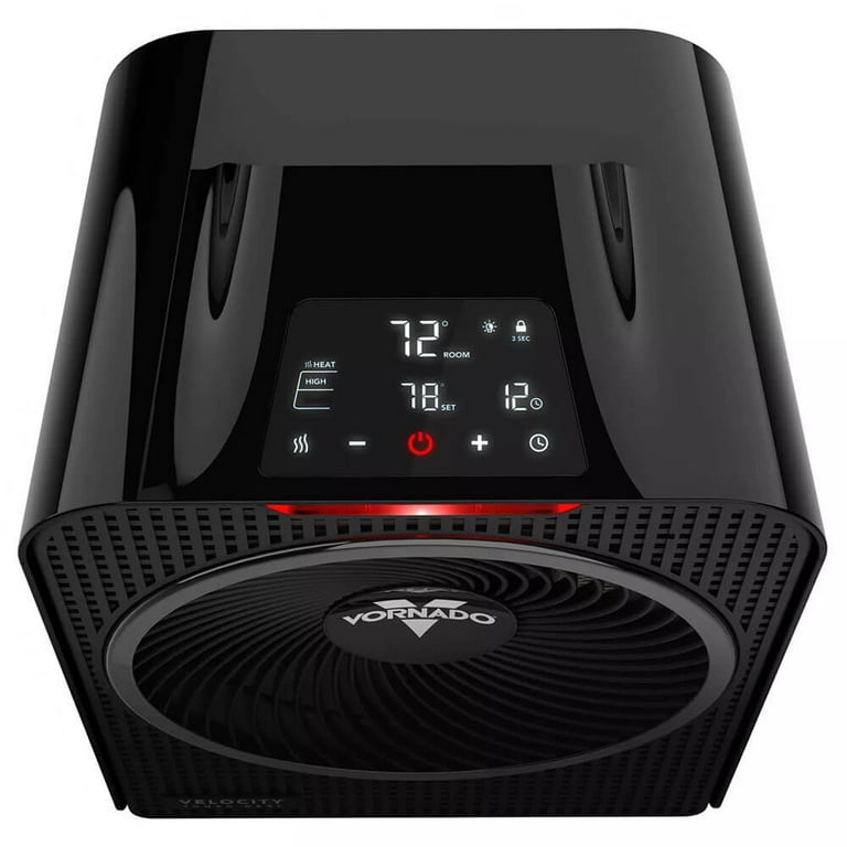 Vornado Velocity 5 Whole Room Space Heater, 1500W, Digital Thermostat,  Touch Controls and Timer, Black - Walmart.com